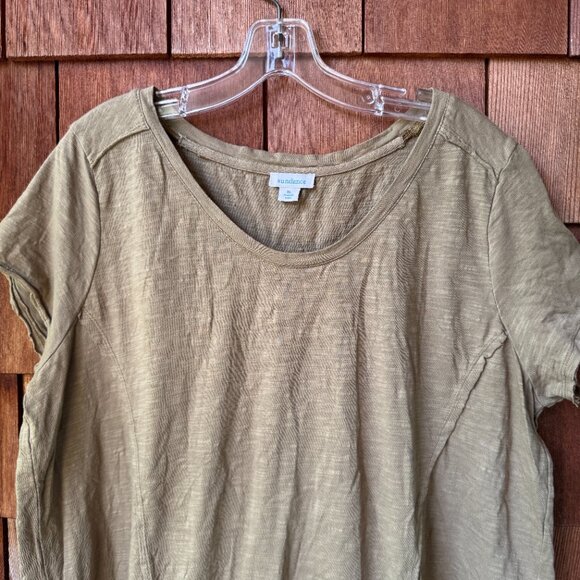 EUC Sundance Perfect Tee Babydoll Rolled Hem Olive Short Sleeve in Women's XL - Picture 2 of 8